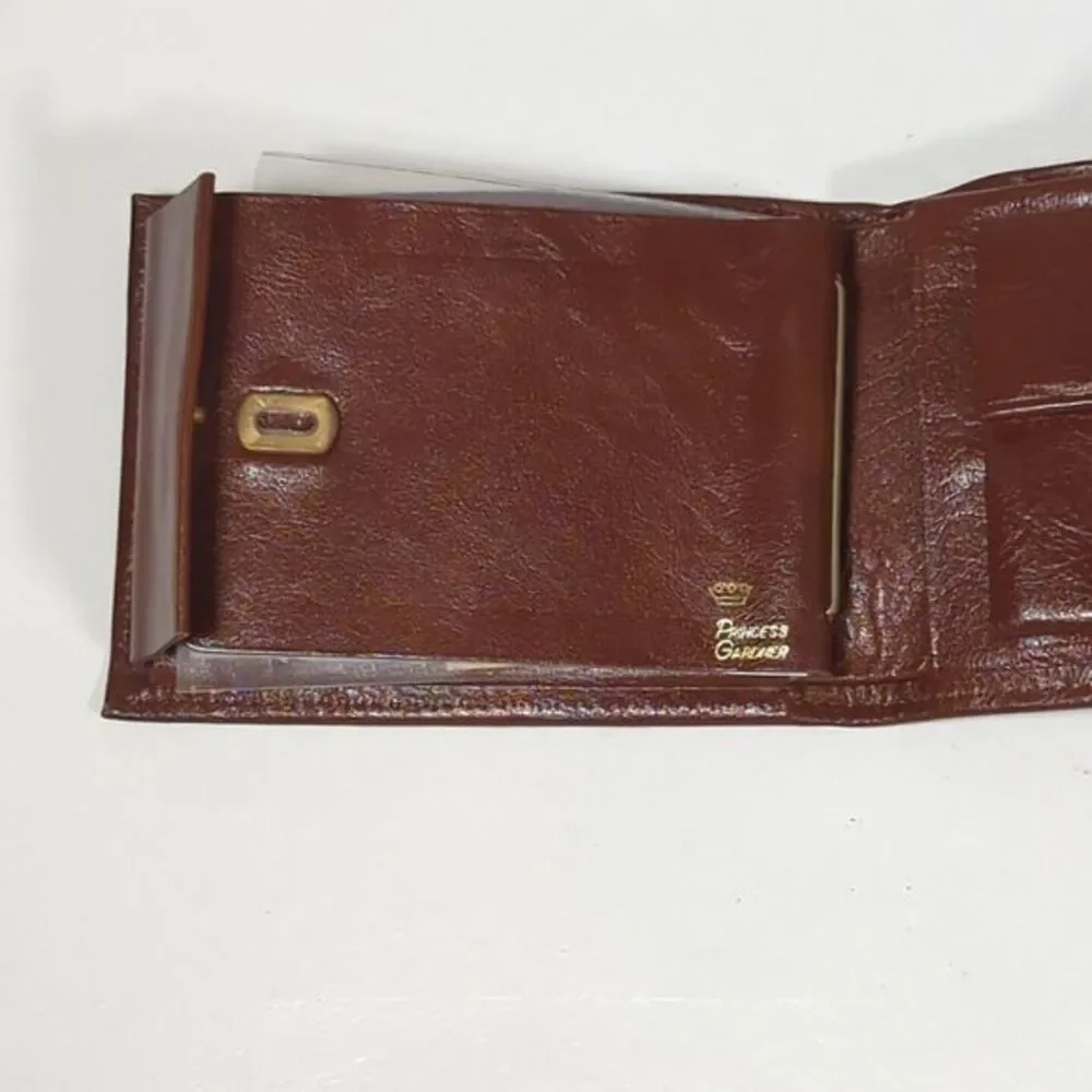 VTG Princess Gardner Calfskin Bifold Billfold‎ Wallet Brown Leather 3.5x5 Retro